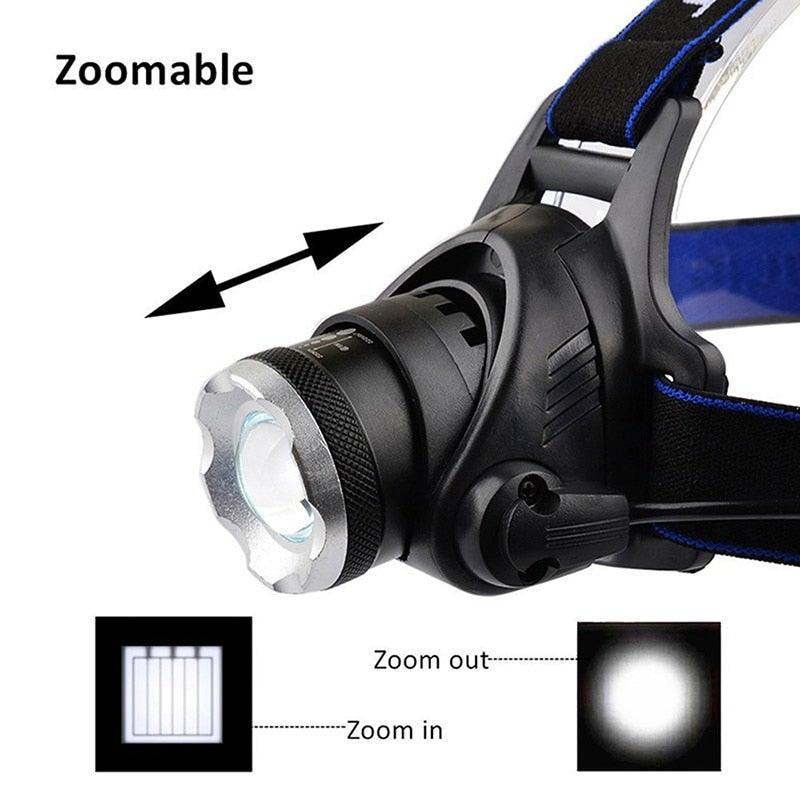 Adjustable Rechargeable Waterproof Brightest Zoomable LED Lightweight Hands Free Headlamp High Power For Adult Hunting Camping Running Hiking Riding Fishing Rechargeable T6 Chip Headlight - STEVVEX Lamp - 200, Flashlight, Gadget, Headlamp, Headlight, Headtorch, lamp, LED Flashlight, LED Headlamp, LED Headlight, LED Headtorch, Rechargeable, Waterproof, Waterproof Headlamp, Zoomable, Zoomable Flashlight, Zoomable Headlamp, Zoomable Headlight, Zoomable Headtorch - Stevvex.com