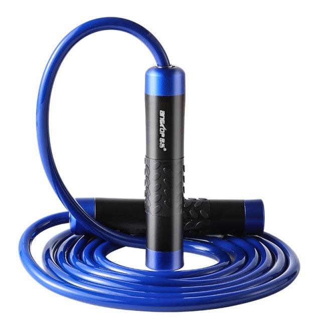 Adjustable Weighted Skipping Rope Heavy Jump Ropes With Adjustable Extra Thick Cable Aluminum Silicone Grips Handles High-Speed Ball Bearings Premium Skipping Rope For Training Boxing Workouts Jumping Exercise Equipment