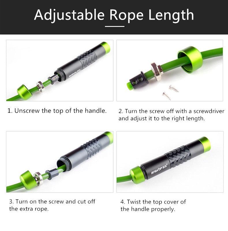 Adjustable Weighted Skipping Rope Heavy Jump Ropes With Adjustable Extra Thick Cable Aluminum Silicone Grips Handles High-Speed Ball Bearings Premium Skipping Rope For Training Boxing Workouts Jumping Exercise Equipment