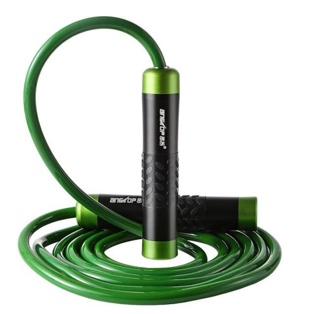 Adjustable Weighted Skipping Rope Heavy Jump Ropes With Adjustable Extra Thick Cable Aluminum Silicone Grips Handles High-Speed Ball Bearings Premium Skipping Rope For Training Boxing Workouts Jumping Exercise Equipment