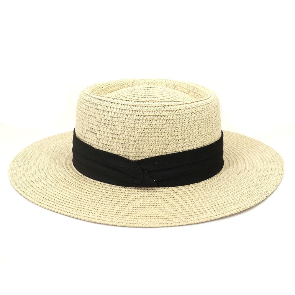 Adult Summer Straw Hat Fashion Casual Beach Fedora Hat Wide Brim Straw Hat Luxury Fedora Summer Packable Sun Hat Lightweight Women Beach Sun Hat Breathable Sun Hats For Women 56-58cm