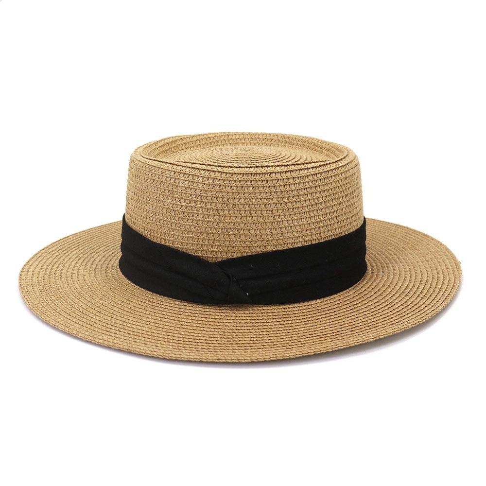 Adult Summer Straw Hat Fashion Casual Beach Fedora Hat Wide Brim Straw Hat Luxury Fedora Summer Packable Sun Hat Lightweight Women Beach Sun Hat Breathable Sun Hats For Women 56-58cm