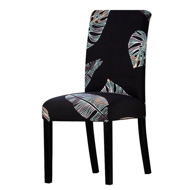 All black flower printed Chair Cover Washable Removable big elastic seat Covers Slipcovers Stretch for banquet hotel arm wedding