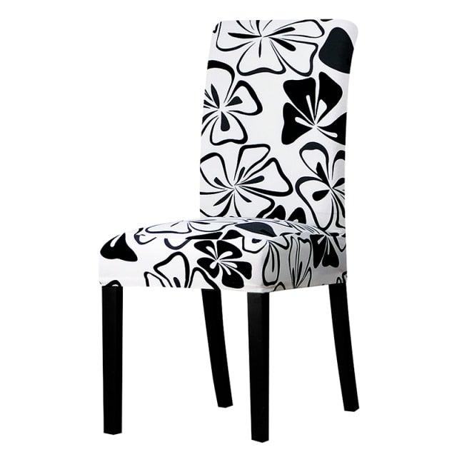 All black flower printed Chair Cover Washable Removable big elastic seat Covers Slipcovers Stretch for banquet hotel arm wedding