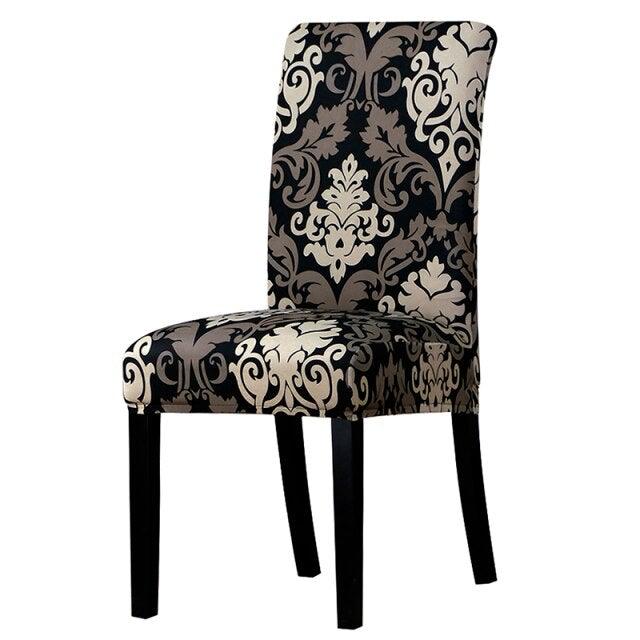 All black flower printed Chair Cover Washable Removable big elastic seat Covers Slipcovers Stretch for banquet hotel arm wedding