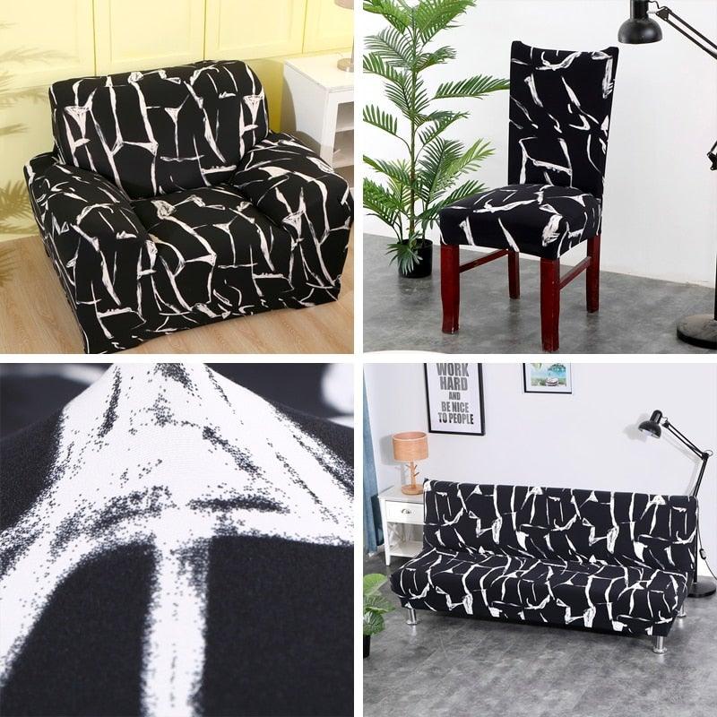 All black flower printed Chair Cover Washable Removable big elastic seat Covers Slipcovers Stretch for banquet hotel arm wedding