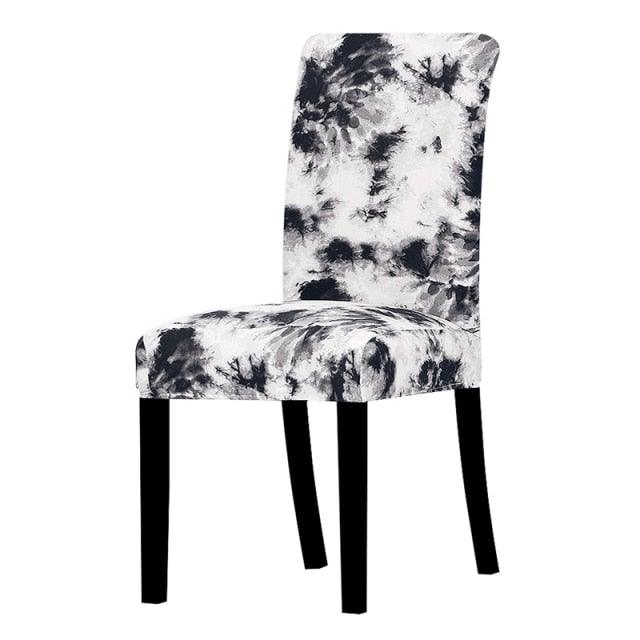 All black flower printed Chair Cover Washable Removable big elastic seat Covers Slipcovers Stretch for banquet hotel arm wedding