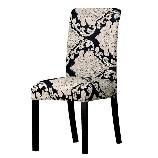 All black flower printed Chair Cover Washable Removable big elastic seat Covers Slipcovers Stretch for banquet hotel arm wedding