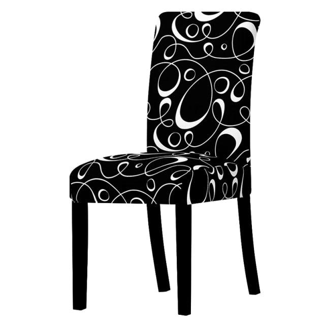 All black flower printed Chair Cover Washable Removable big elastic seat Covers Slipcovers Stretch for banquet hotel arm wedding