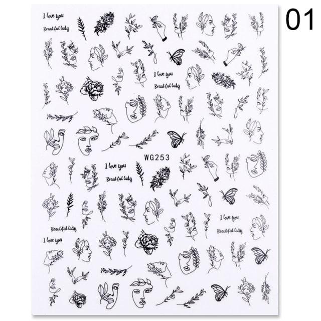 Alphabet Love Shaped  Pattern 3D Nail Stickers Slider Valentine Day Decals Foil For Love Nail Art Decoration Pop Art Nail Stickers Sexy Girl Designs Comics Water Transfer Decals Manicure Lips Nail Art Decorations Slider Nail Art Stickers