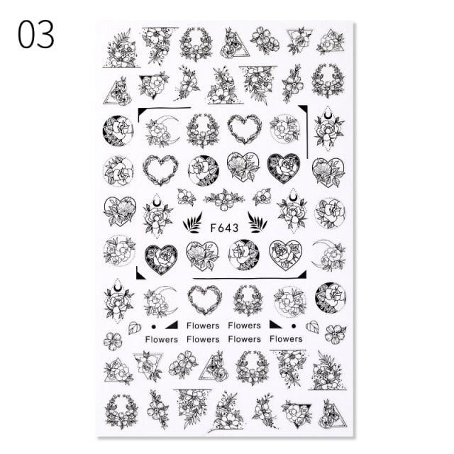 Alphabet Love Shaped  Pattern 3D Nail Stickers Slider Valentine Day Decals Foil For Love Nail Art Decoration Pop Art Nail Stickers Sexy Girl Designs Comics Water Transfer Decals Manicure Lips Nail Art Decorations Slider Nail Art Stickers