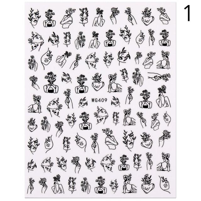 Alphabet Love Shaped  Pattern 3D Nail Stickers Slider Valentine Day Decals Foil For Love Nail Art Decoration Pop Art Nail Stickers Sexy Girl Designs Comics Water Transfer Decals Manicure Lips Nail Art Decorations Slider Nail Art Stickers