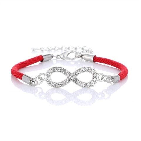 Alphanumeric 8 Infinite Weaving Bracelet Lucky Red Rope Line Bracelet Jewelry Braided Lightweight Rope Bangle Wrist Adjustable Chain Matching Relationship Bracelets For Girlfriend Women