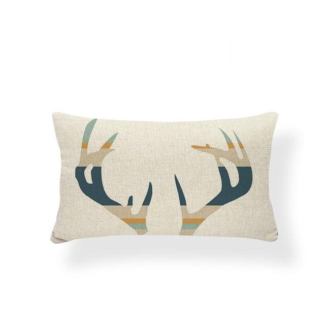 Animal Cushion Pillow Square Linen Printed Cute Elephant Throw Pillow Case Decorative Cushion Cover Pillowcase Plant Geometry Deer Flamingo Flower Pillows Home Decorative Pillowslip Covers 30X50