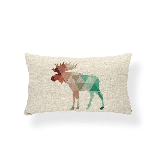 Animal Cushion Pillow Square Linen Printed Cute Elephant Throw Pillow Case Decorative Cushion Cover Pillowcase Plant Geometry Deer Flamingo Flower Pillows Home Decorative Pillowslip Covers 30X50