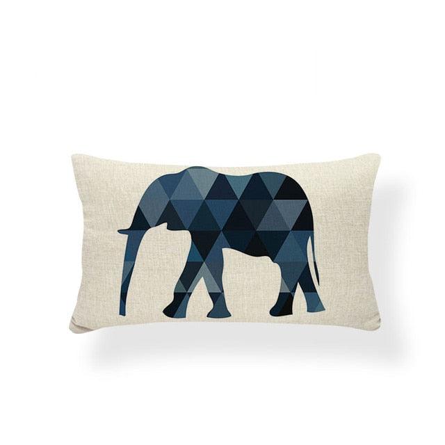 Animal Cushion Pillow Square Linen Printed Cute Elephant Throw Pillow Case Decorative Cushion Cover Pillowcase Plant Geometry Deer Flamingo Flower Pillows Home Decorative Pillowslip Covers 30X50