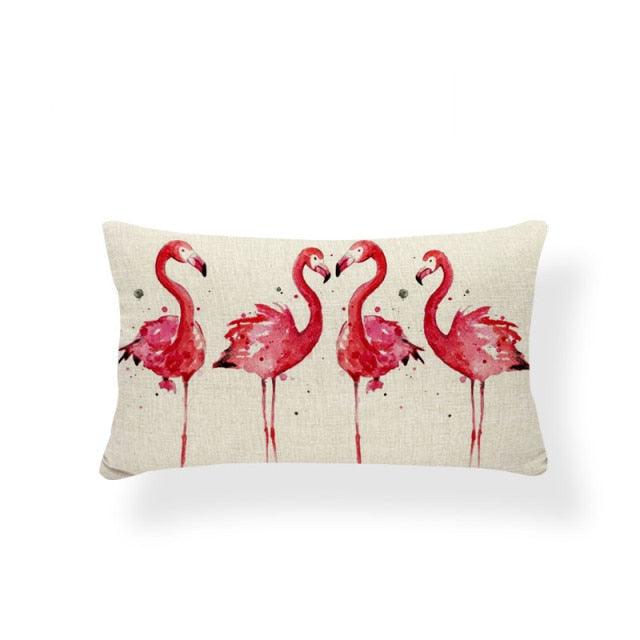 Animal Cushion Pillow Square Linen Printed Cute Elephant Throw Pillow Case Decorative Cushion Cover Pillowcase Plant Geometry Deer Flamingo Flower Pillows Home Decorative Pillowslip Covers 30X50