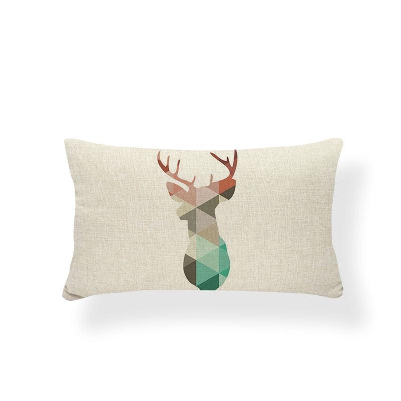 Animal Cushion Pillow Square Linen Printed Cute Elephant Throw Pillow Case Decorative Cushion Cover Pillowcase Plant Geometry Deer Flamingo Flower Pillows Home Decorative Pillowslip Covers 30X50