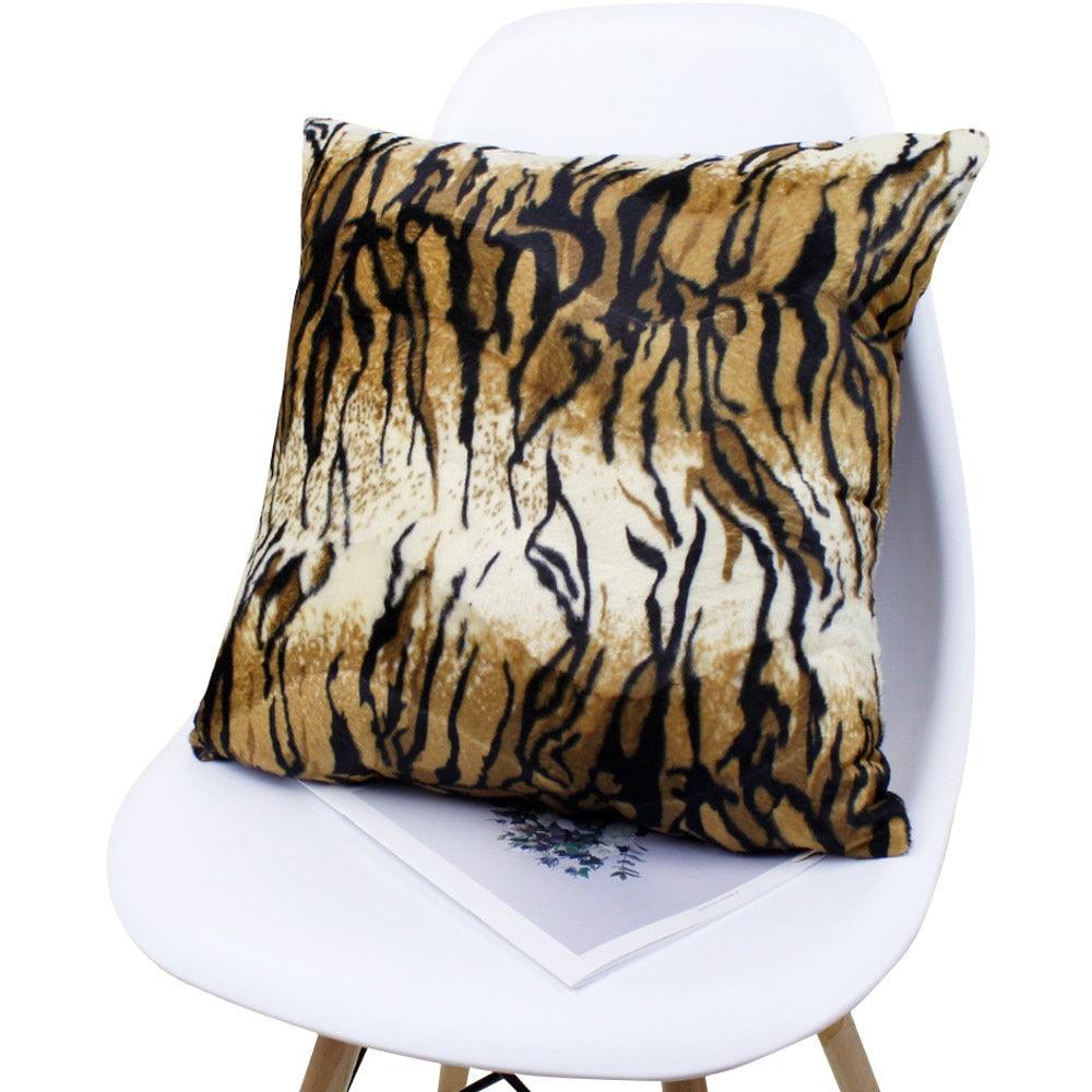 Animal Pillow Covers Zebra Deer Tiger Leopard Pattern Plush Pillow Case Custom Bed Chair Home Decor Cushion Covers