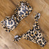 Animal Print Leopard Bikini Push Up Swimsuit Women Bikini Set Bathing Suit Bandeau Beach Wear Swimwear Women Casual Leopard Printed Triangle High Waist Two Piece Bikini Sets