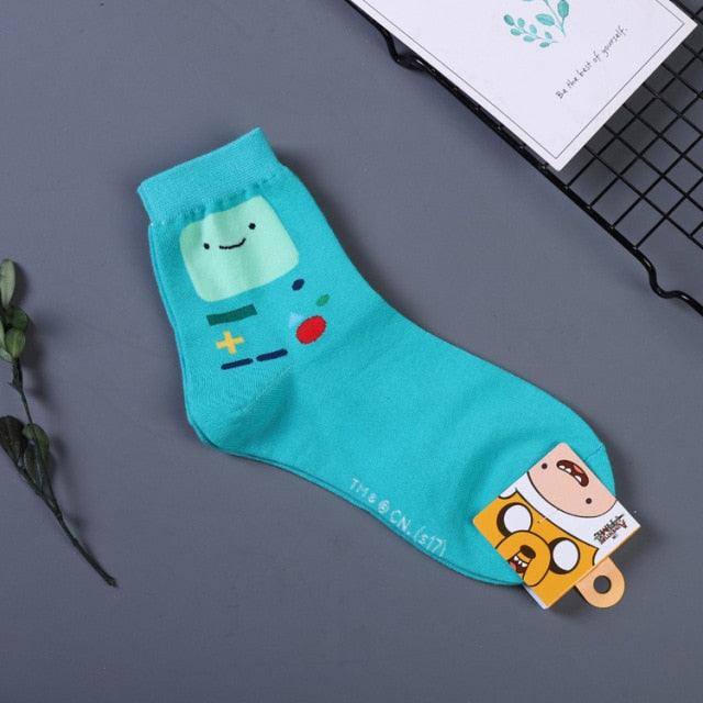 Anime Adventure Time Sock Women Cartoon Cute Socks Ice King Lumpy Space Princess Fun Autumn Winter Yellow Cotton Socks Warm Socks For Men And Women