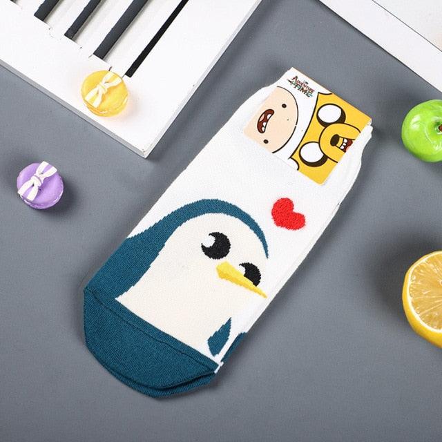 Anime Adventure Time Sock Women Cartoon Cute Socks Ice King Lumpy Space Princess Fun Autumn Winter Yellow Cotton Socks Warm Socks For Men And Women