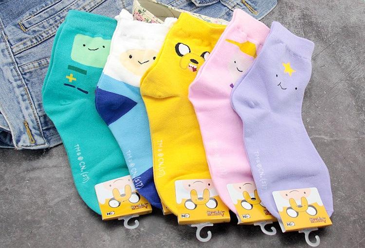 Anime Adventure Time Sock Women Cartoon Cute Socks Ice King Lumpy Space Princess Fun Autumn Winter Yellow Cotton Socks Warm Socks For Men And Women