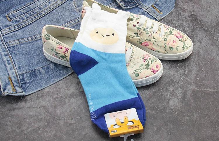 Anime Adventure Time Sock Women Cartoon Cute Socks Ice King Lumpy Space Princess Fun Autumn Winter Yellow Cotton Socks Warm Socks For Men And Women