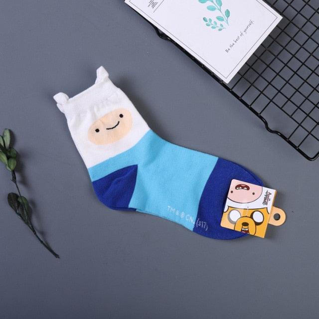 Anime Adventure Time Sock Women Cartoon Cute Socks Ice King Lumpy Space Princess Fun Autumn Winter Yellow Cotton Socks Warm Socks For Men And Women