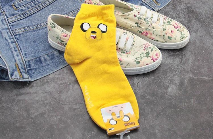 Anime Adventure Time Sock Women Cartoon Cute Socks Ice King Lumpy Space Princess Fun Autumn Winter Yellow Cotton Socks Warm Socks For Men And Women