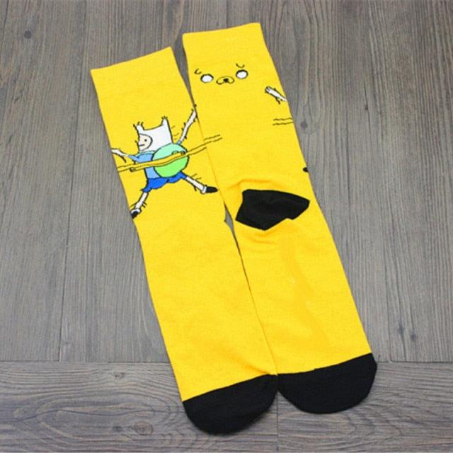 Anime Adventure Time Sock Women Cartoon Cute Socks Ice King Lumpy Space Princess Fun Autumn Winter Yellow Cotton Socks Warm Socks For Men And Women