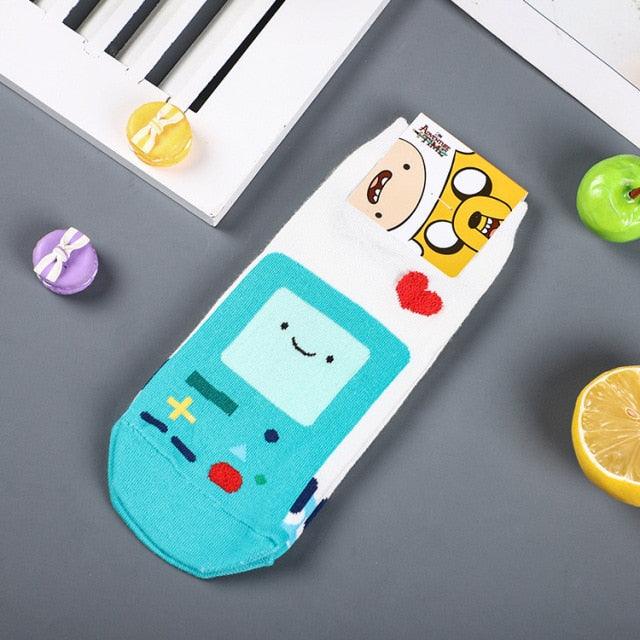 Anime Adventure Time Sock Women Cartoon Cute Socks Ice King Lumpy Space Princess Fun Autumn Winter Yellow Cotton Socks Warm Socks For Men And Women