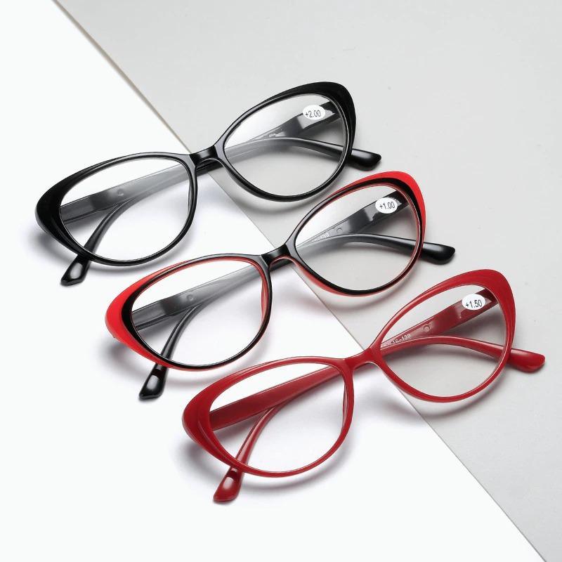 Anti-blue Light Coated Lenses Luxury Red Black Fashion Cat Eye Glasses For  Women Reading Glasses & Men Computer Cateye Blue Light Blocking Reading Glasses