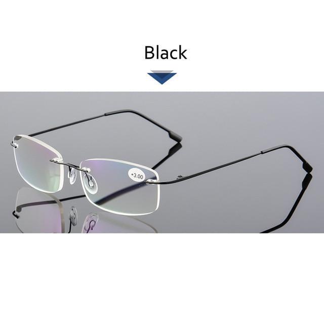 Anti-Blue Light Reading Glasses Ultralight Style Memory Titanium Rimless Reading Glasses For Men & Women Presbyopic  Eyeglasses For Everyday Use New Attractive Style