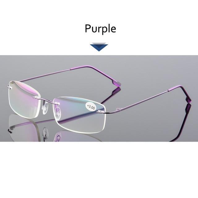 Anti-Blue Light Reading Glasses Ultralight Style Memory Titanium Rimless Reading Glasses For Men & Women Presbyopic  Eyeglasses For Everyday Use New Attractive Style