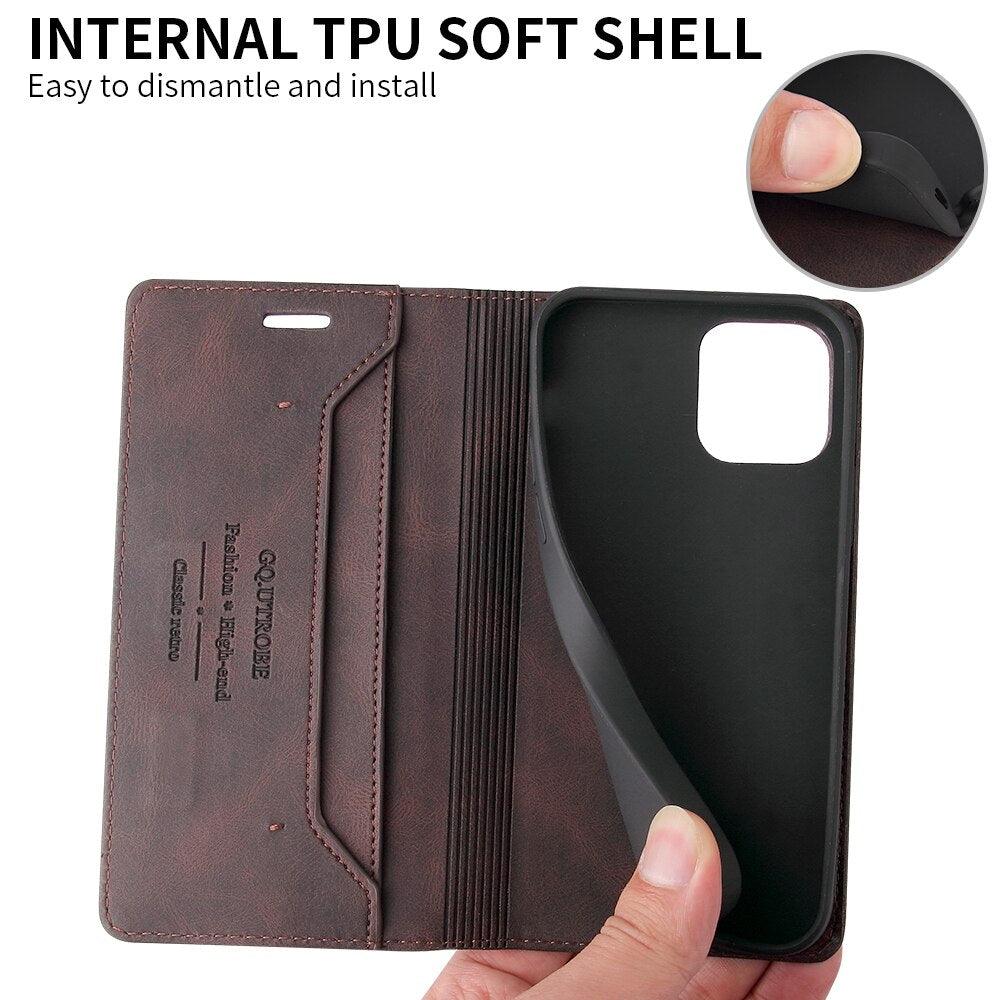 Anti-theft Leather Case For Redmi Note 11 11S 11SE 10 10S 9 8 7 Redmi 10 10A 10C 9A 9C 8A 7A Mi POCO X3 X4 M4 F4 Leather Magnetic Flip Case Cover