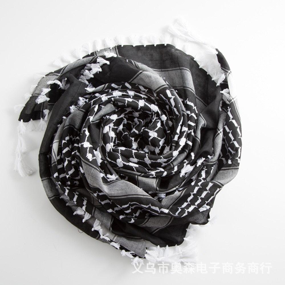 Arab Scarf Shawl Keffiyeh Wrap Shemagh Scarf Mask Cycling Shawl Neck Cover Man Woman Hiking Sunshade Head Wrap Men Scarf Shawl Wrap Pattern of Arab Shemagh Keffiyeh Men Arab Kufiyah Keffiyeh Arabic Muslim Head Wrap