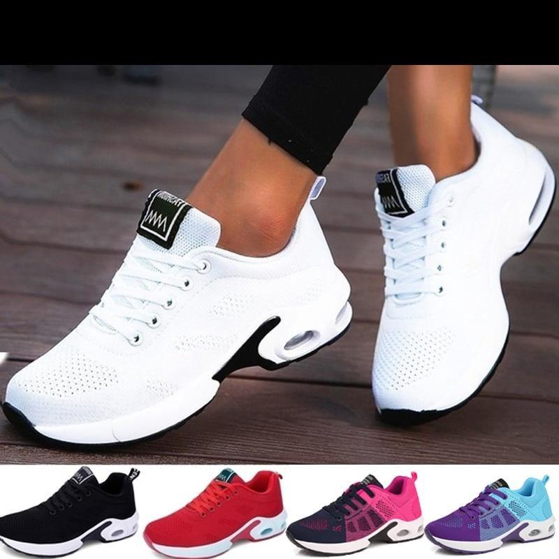 Athletic Sport Platform Sneakers Breathable Women Casual Fashion Height Increasing Shoes Air Cushion Soft Bottom Ultra Lightweight Running Workout Shoes Sports Design