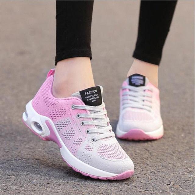 Athletic Sport Platform Sneakers Breathable Women Casual Fashion Height Increasing Shoes Air Cushion Soft Bottom Ultra Lightweight Running Workout Shoes Sports Design