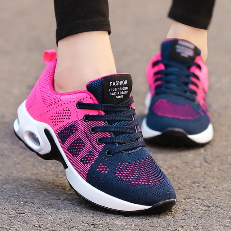 Athletic Sport Platform Sneakers Breathable Women Casual Fashion Height Increasing Shoes Air Cushion Soft Bottom Ultra Lightweight Running Workout Shoes Sports Design