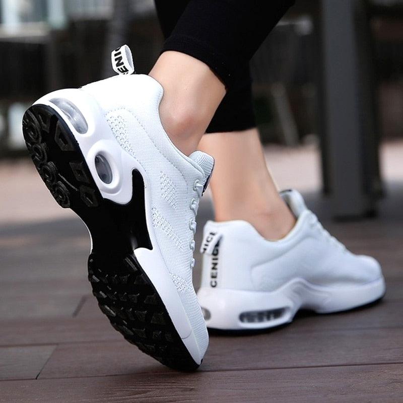 Athletic Sport Platform Sneakers Breathable Women Casual Fashion Height Increasing Shoes Air Cushion Soft Bottom Ultra Lightweight Running Workout Shoes Sports Design