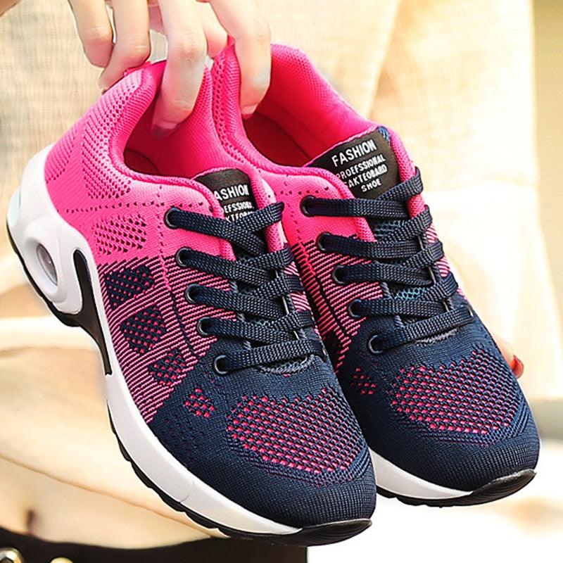 Athletic Sport Platform Sneakers Breathable Women Casual Fashion Height Increasing Shoes Air Cushion Soft Bottom Ultra Lightweight Running Workout Shoes Sports Design