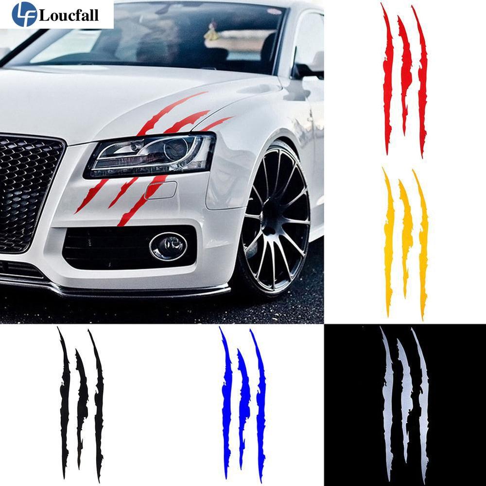 Auto Car Sticker Reflective Monster Claw Scratch Stripe Marks Headlight Decal Car Stickers Monster Claw Marks Headlight Car Sticker Stripes Scratch Decal Vinyl Car Accessories for Sports Cars SUV Pickup Truck Window Motorcycles