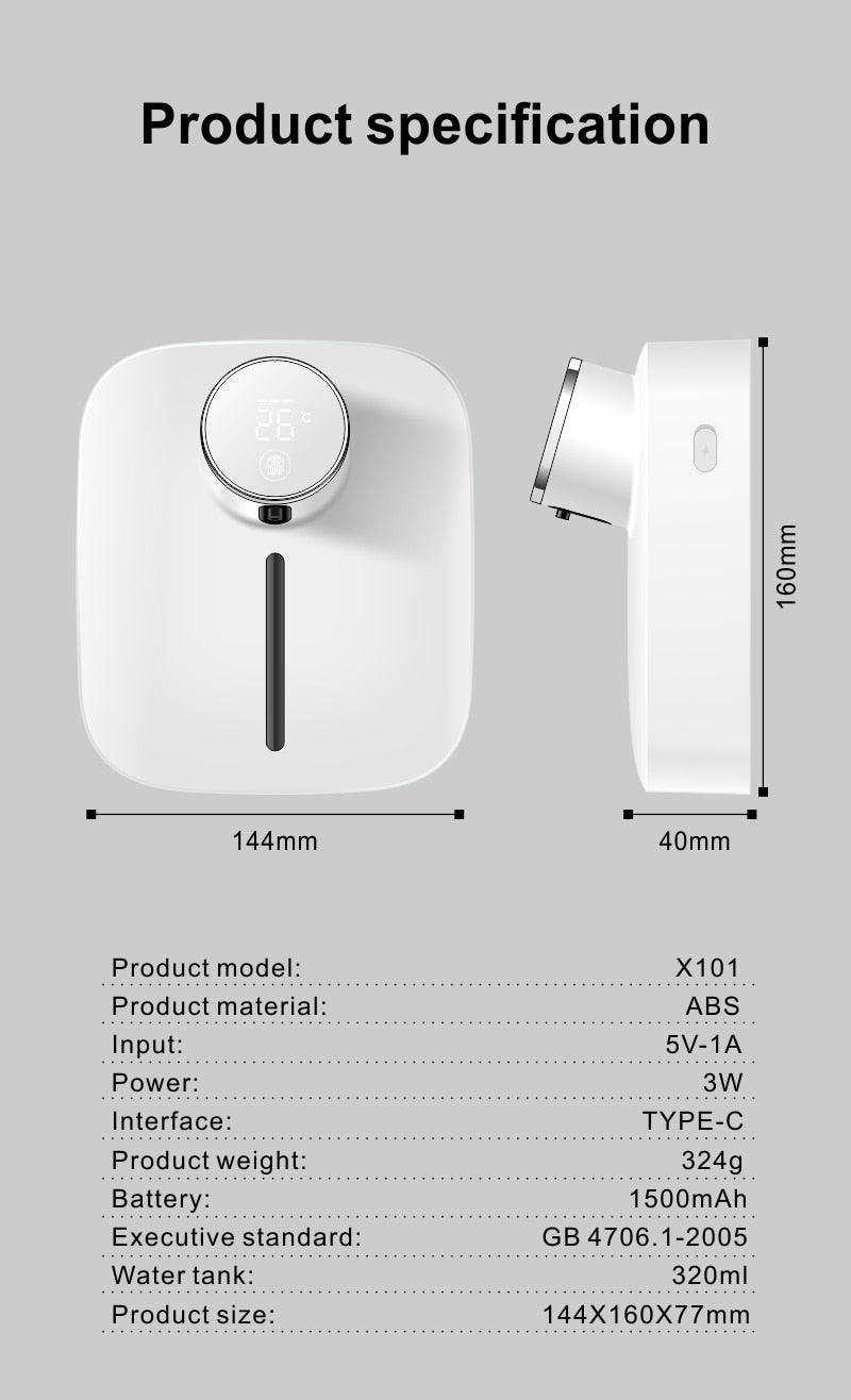 Automatic Liquid Soap Dispenser Intelligent Induction Hand Washer LED Temperature Display Wall-mounted Foam Soap Dispenser Automatic Induction Soap Dispenser Wall-Mounted Mobile Phone Washing Infrared Thermometer Household