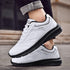 Autumn Mens Fashion White Sneakers Light Sport Shoes Black Leather Running Spring Winter Warm Soft Shoes Athletic Road Running Casual Lace Up Comfort Sports Fashion Sneakers