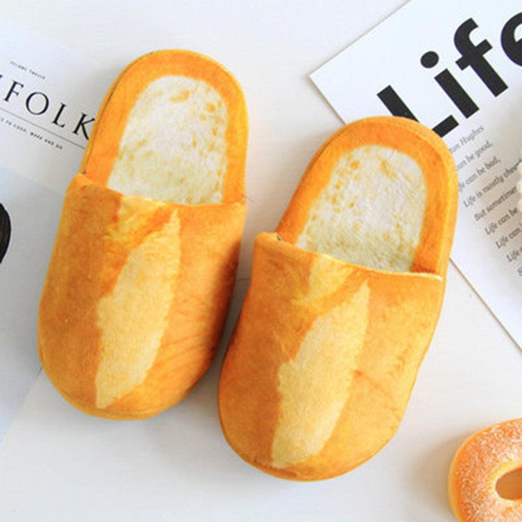 Autumn Winter Home Slippers Warm Home Shoes Look Bread Bun Plush Cotton Indoor Slipper For Women Comfort Slip On Memory Foam Slippers Fur Slip-On House Shoes