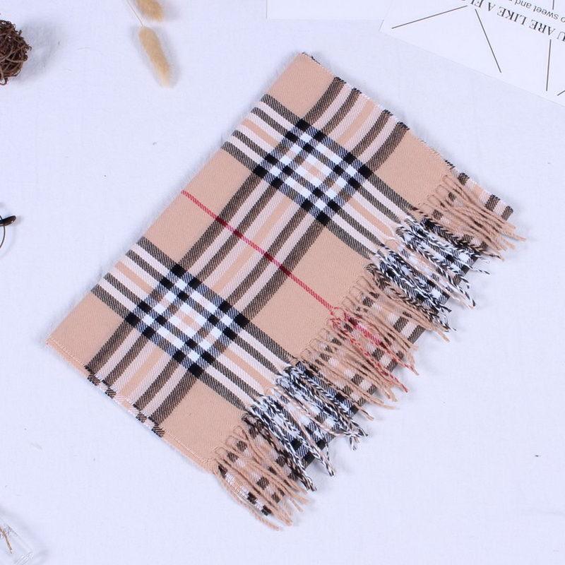 Autumn Winter Luxury Soft Men's Plaid Lightweight Scarf Elegant Thicken Wrap Shawl Ladies Lightweight Escharpe Soft Wool Elegant Neckwear Cashmere Scarf Long Thick Warm Unisex For Women Men