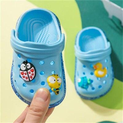 Baby Hole Shoes Summer New Children Nice Non-Slip Soft Floor Boys Girls Beach Sandals Clogs for Boys and Girls Non-Slip Breathable Kids Clogs Garden High Elasticity Kids Sandals Indoor Outdoor Waterproof Beach Sandals