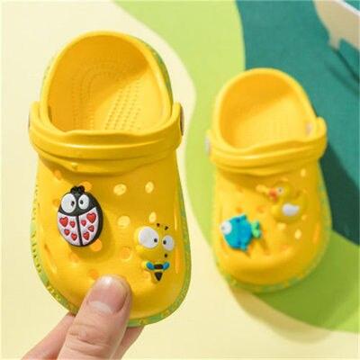 Baby Hole Shoes Summer New Children Nice Non-Slip Soft Floor Boys Girls Beach Sandals Clogs for Boys and Girls Non-Slip Breathable Kids Clogs Garden High Elasticity Kids Sandals Indoor Outdoor Waterproof Beach Sandals