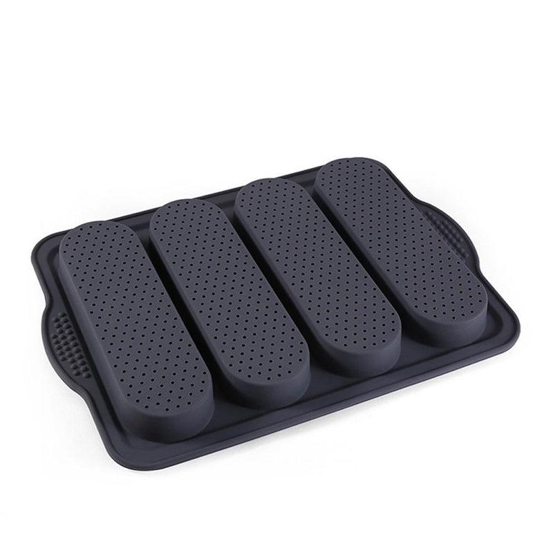 Baking Mold Food Grade 4 Grids Baguettes Silicone Mould Tray Anti-scalding Non-stick Bread Cake Molds Kitchen Tool Accessories Mold For Bread Baking  Loaves Bake Mold Loaf Muffin Pan Kitchen Baking Tools